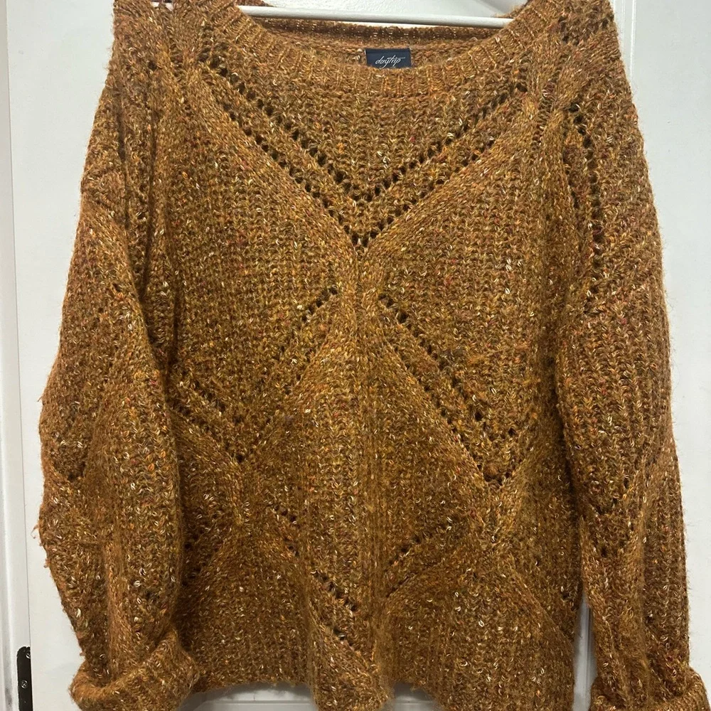 Daytrip Textured Knit Sweater in Rich Tan - Picture 1 of 2